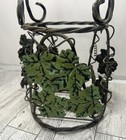 Rustic Green Leaves On Vine Metal Single Wine Bottle Holder 14   Tall   5  Wide