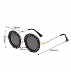 Round Sunglasses Women Fashion Luxury Black Lens Gold Frame Uv400 Protection New