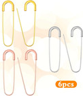 6pcs 8 Cm Long Extra Large Safety Pins Metal Heavy Duty Big Blanket Pins Strong 