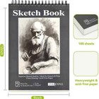 Premium 120gsm Sketch Book - 9 x12  Spiral Bound Drawing Pad  1 Pack Of 100 S   