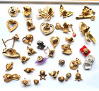 Avon Jewelry Pins Lot 35 Gold Tone Hearts Animals Stars Mixed Brooch Bundle  128
