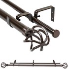 1  Twisted Ball Finials Adjustable Double Drapery Curtain Rod Set  28 -120 