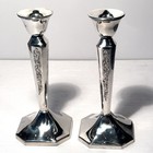 1950s 900 Silver Weighted 8  Candlesticks  Orfebreria Florentina   Colombia