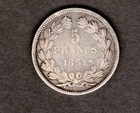 1831-b  France 5 Francs Silver Coin Louis Philippe Rare Coin  Free Usa Ship