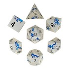          Dragon s Flight Silver blue   Metal Dnd Dice Set   Dungeons  dragons Rpg