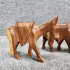 Set Of 5 Vintage Hand Carved Wooden Mini Donkey Mule Ass Figurine Collectible