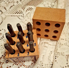 Vintage Set Of 9 Machine Cut Steel Figures  Sold By Sears Roebuck And Co 