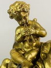 French Antique Bronze Gilded Cherub Tray Artist Signed Dumaige 19th Ormolu 