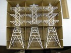 O Scale  3 High Voltage Electrical Power Tension Towers Nib Menards