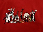 Vintage Looney Tunes Blanket Warner Brothers Store Red Throw Stitch Edge