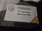 1992 Steelers Leon Searcy Game Used Jersey Rookie Year Sz 50 60th Patch Coa