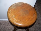 Great Oak Antique Victorian Swivel Piano Stool With Glass Ball Claw Feet