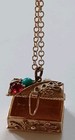 Vintage Avon Queens Ransom 1974 Treasure Chest Necklace-pill Box Gold Tone  Nice