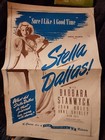 Barbara Stanwyck Stella Dallas Pressbook 4 Pages As Shown King Vidor Poster Nice