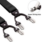 Buyless Fashion Satin Twill Formal Men Suspender- 48   Adjustable 6 Clip Y Back