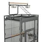 61    Play Top Bird Parrot Cage Medium Cockatiel Finch Parakeet Stand With Ladder