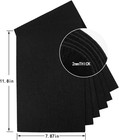 Black Felt Squares - 6pcs Felt Sheets - 8x12 A4 Stiff  1 Color  2mm Thick  Ideal