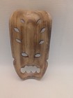 Hand Carved  Wooden Hawaiian Tiki Face Mask Tribal Wall Art 8   x 5   
