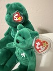 Ty Erin Beanie Baby   Beanie Buddy Matching Set Green Irish Shamrock Bears 