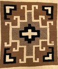 Navajo Rug Two Grey Hills Antique Native American Indian Blanket Weaving 1915