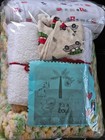 New Baby Boy Gift Set Hand Knit Blanket  Shorts  Bear  Hat  Towels Organic Cloth