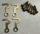 Vintage  4  1  Brass Swing Hook Latches W   8  Brass Flathead Screws Nos