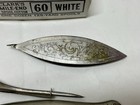 Silver Tatting Shuttle   Tools Lacemaking Antique Vintage    Clark   s Thread Box 