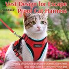 Rabbitgoo Cat Harness And Leash For Walking Escape Proof Adjustable Vest Red