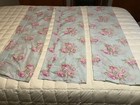 Simply Shabby Chic Vintage Pink Rose On Blue Set Of 3 Curtain Valances