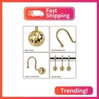 Gracelife 12pcs Hollow Ball Shower Curtain Hooks Luxury Quality Rustproof Stainl