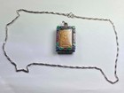 Vintage 3-step Buddha Amulet In Enameled Heavy-duty Metal Case And 24  Necklace