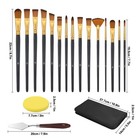 15pcs Durable Artist Paint Brush Set With Canvas Bag Professional Painting Tools