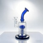 7  Heavy Glass Bong Water Pipe Tree-arm Perc Blue Bubbler Hookah W 14mm Bowl Usa
