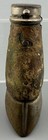 Antique Victorian Figural Deer Hoof Match Safe Vesta Case Brass Leather