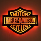 Large Led Lighted Harley Davidson Inspired Sign  Garage Decor  Harley Lover Gift