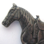 Vintage Sterling Silver Western Style Horse Pin Ca  1960 With Saddle
