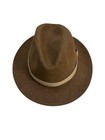 Dorfman Pacific Men s 100  Wool Felt Moss Brown Fedora Hat Tweed Band   Buckle 