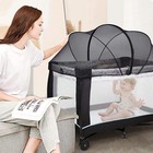 Love Pack N Play Tent Mosquito Net W 2-way Zipper For Crib  black 