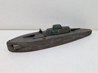 Antique Folk Art Wooden Pond Boat Battleship Army Ship Primitive Toys Navy Ooak