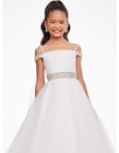 Ashley Lauren White Pageant Dress With Drape Little Girl Size 12  New With   