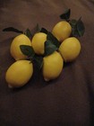 Lot Of 6 Artificial Lemons And Foliage 3 x2  Fake Fruit Home Kitchen Decor