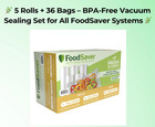 Foodsaver Vacuum Sealer Rolls   Bags Variety Pack 5 Rolls 36 Bags Bpa-free   New