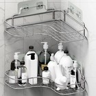 Shower Caddy Shelf Bathroom Bath Corner Stainless Steel Triangular Rack No-drill
