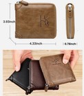 Men s Leather Rfid Blocking Waterproof Zip-around Wallet Bifold Card Holder