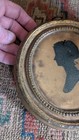 Antique Primitive Old Country Wood Chalk Silhouette Lady 6 5 