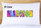 Colorful Name Pillowcase Personalized 6 Designs Super Soft Bedding Gift Pastel