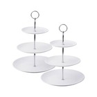2 Pack Small Dessert Cupcake Stand  3 Tier Cup Cake Holder Tower White Silver