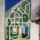 Vintage Brio Train Play Mat 37x59 Wooden Railway Town Sweden