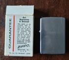 Vintage  Zippo Satin Finish Cigarette Lighter-cardboard Flame Box 