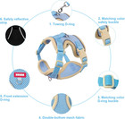 Cat Harness And Leash Set Escape-proof Adjustable Reflective Vest Blue Size L